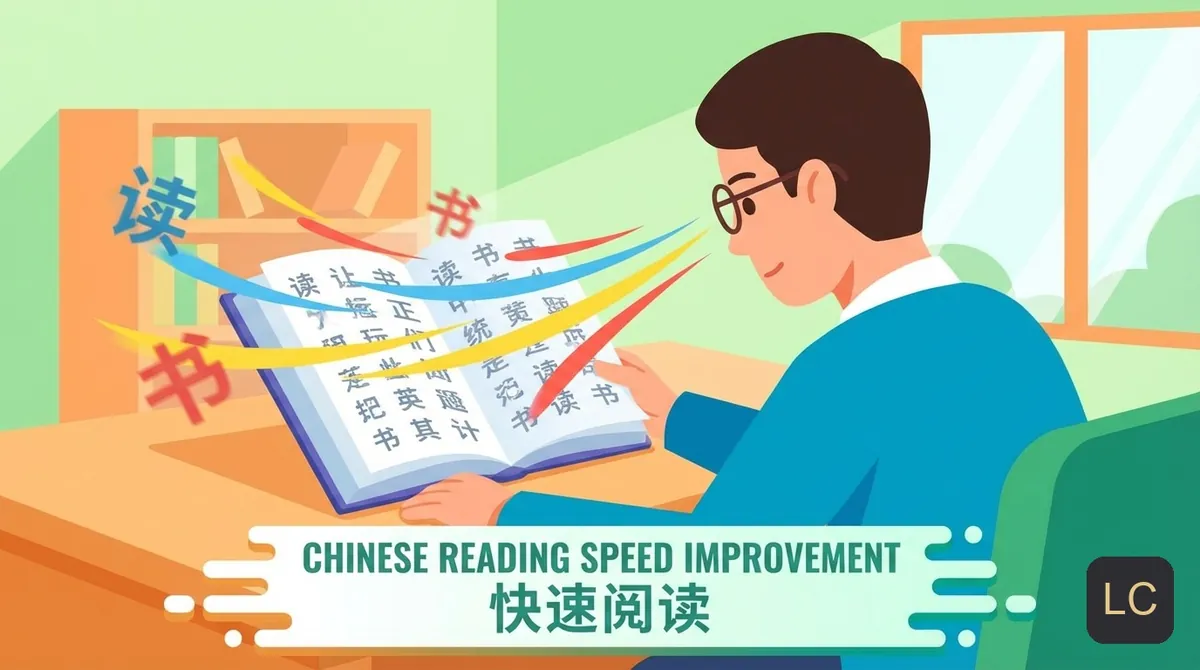 Chinese reading speed improvement concept illustration
