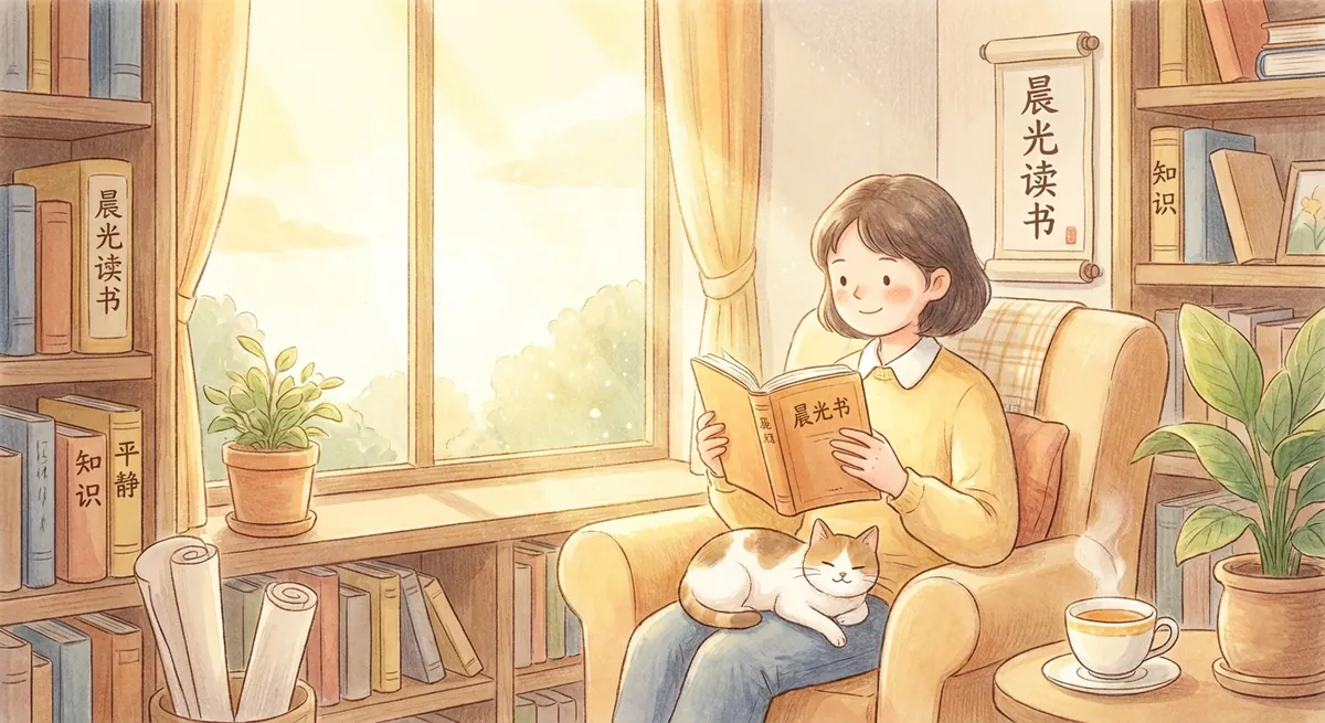Person reading Chinese books by window