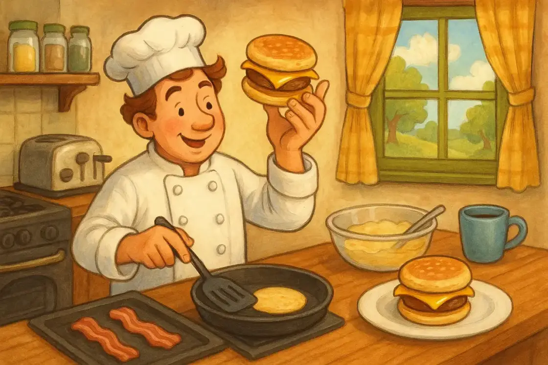 Illustration for the Chinese story “The McGriddle”