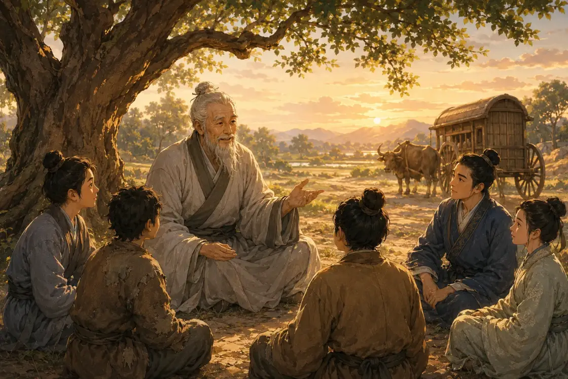 Illustration for the Chinese story “Confucius: The Teacher Who Turned No One Away (Part 1)”
