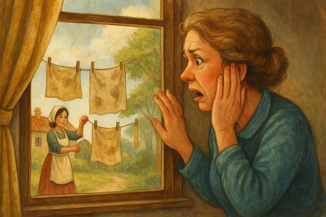 Illustration for the Chinese story “The Dirty Window”
