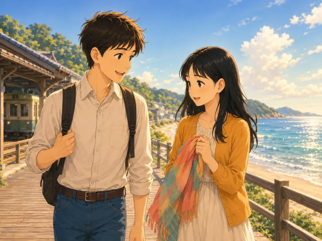 Illustration for the Chinese story “Let's Go See the Sea! (Part 1)”