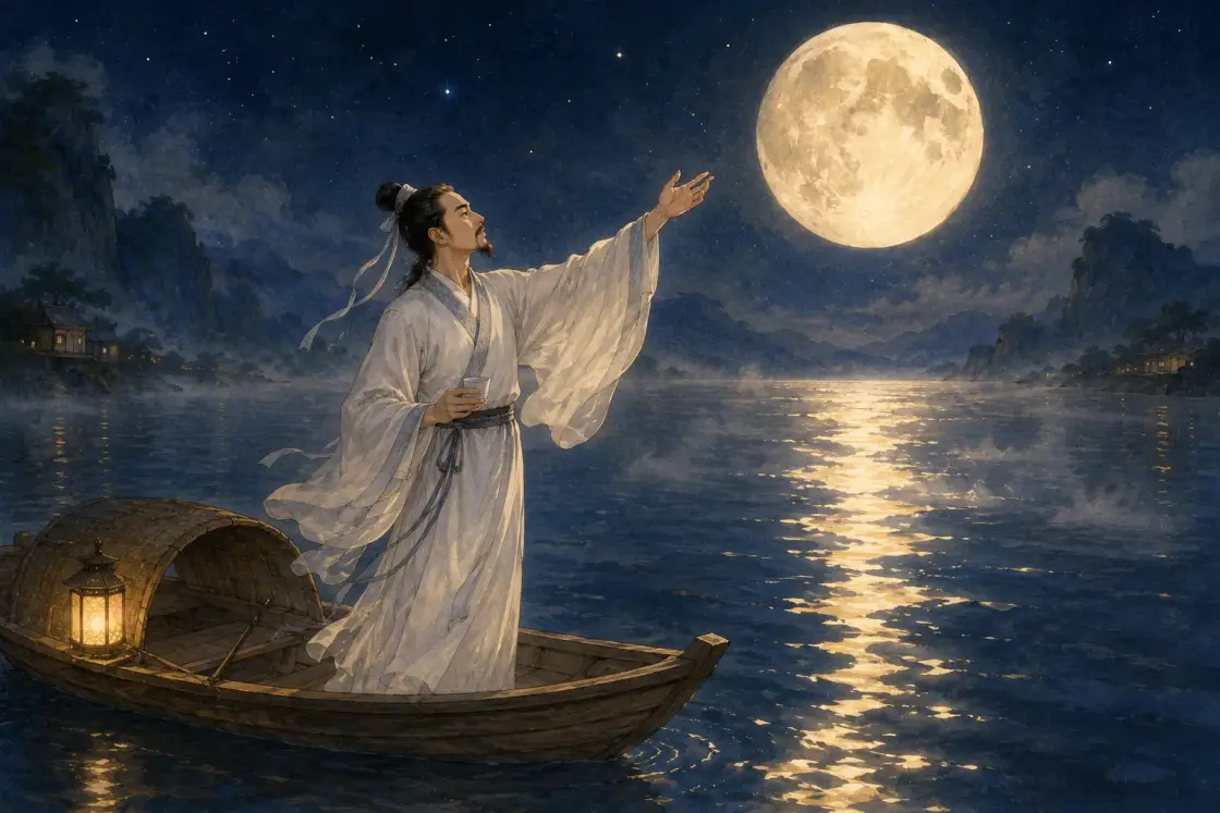 Illustration for the Chinese story “Li Bai: The Sword and the Wine Cup (Part 1)”