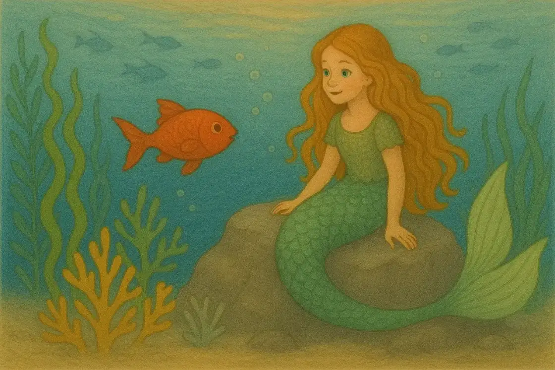 Illustration for the Chinese story “The Little Mermaid”