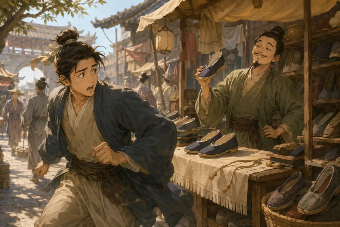 The Man Who Measured His Feet — story illustration