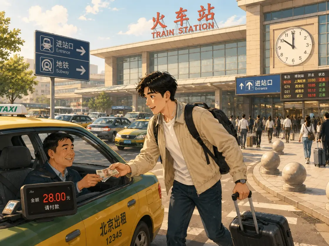 Illustration for the Chinese story “The Phone in the Taxi (Part 2)”