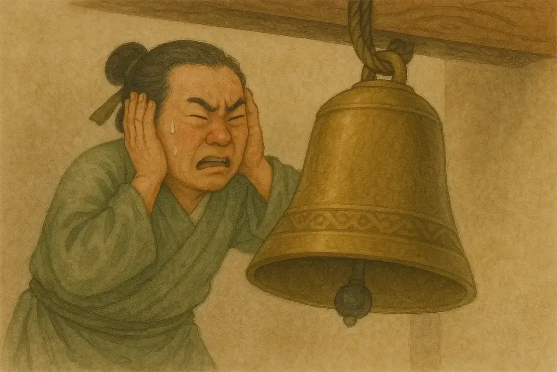 Illustration for the Chinese story “The Thief and the Bell”