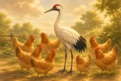 The Crane Among Chickens — story illustration