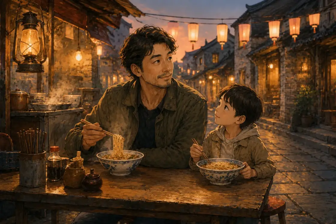 Illustration for the Chinese story “Back to Dad's City (Part 1)”