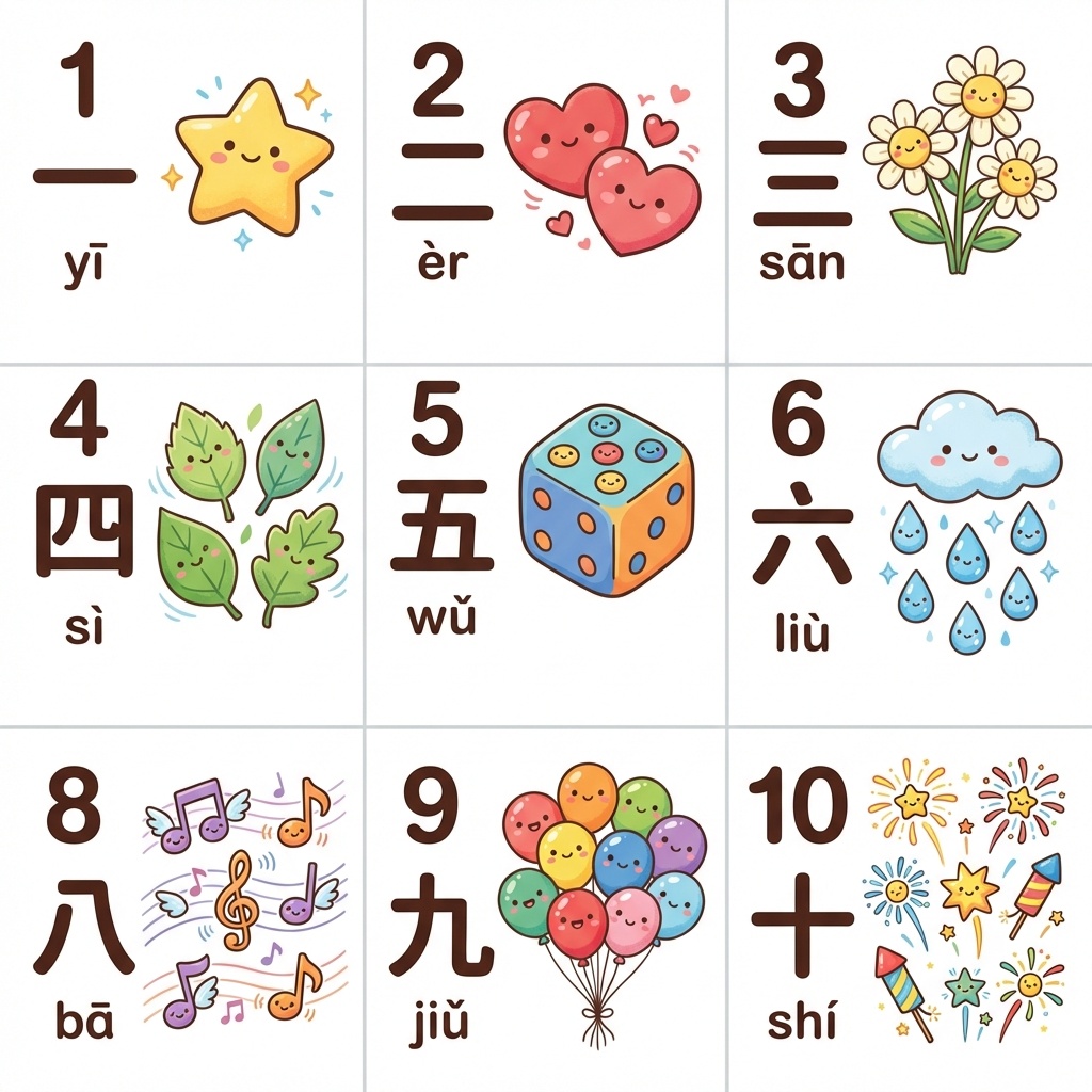 Chinese Numbers 1-10 Vocabulary